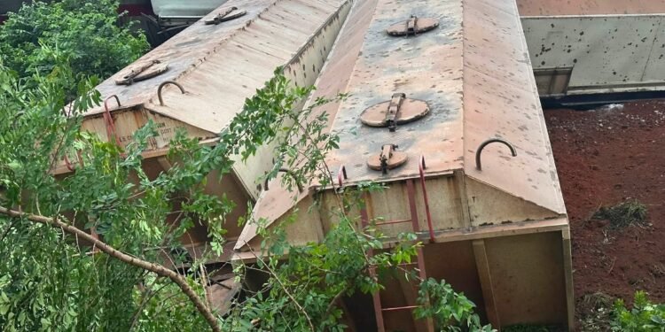 Kagbelen : quatre wagons du train Rusal se renversent à Dogbere