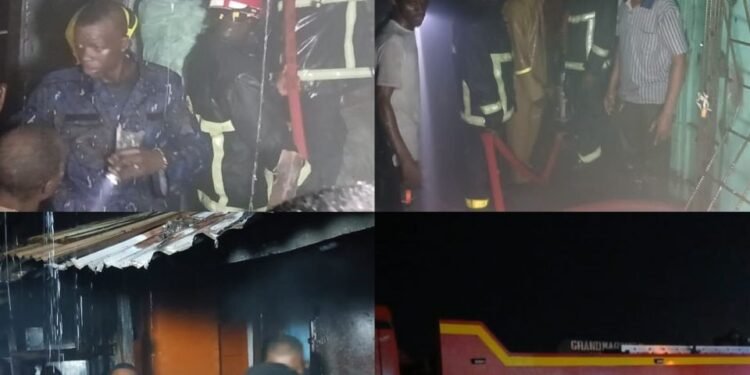 Conakry : une marchandise estimée à 70 millions GNF consumée dans un incendie au grand marché de Matoto